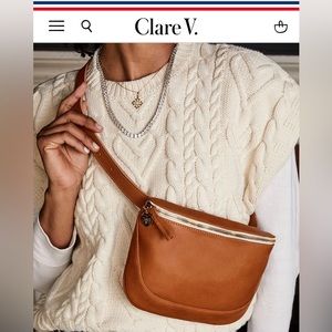 Clare V Tan Leather Fanny Pack